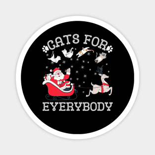 Cats For Everybody Christmas Funny Xmas Santa Magnet